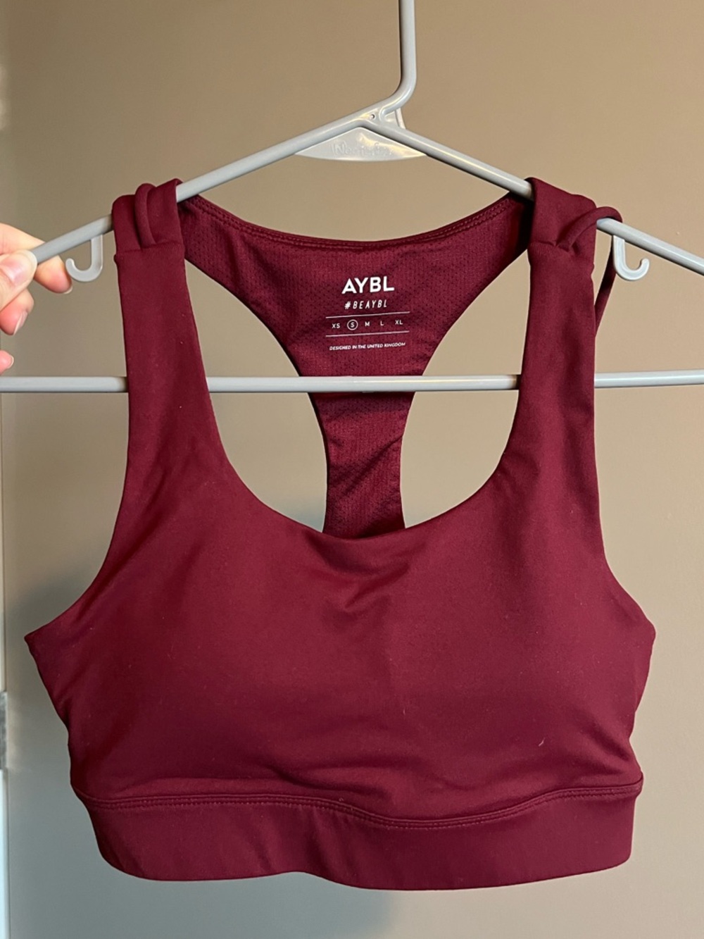 AYBL Burgundy Racerback Sports Bra - Supportive Active Crop